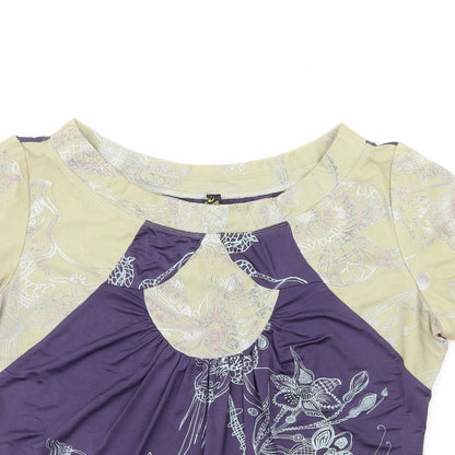 Vassalli Womens Multicoloured  Cotton Basic Blouse Size 16 Boat Neck