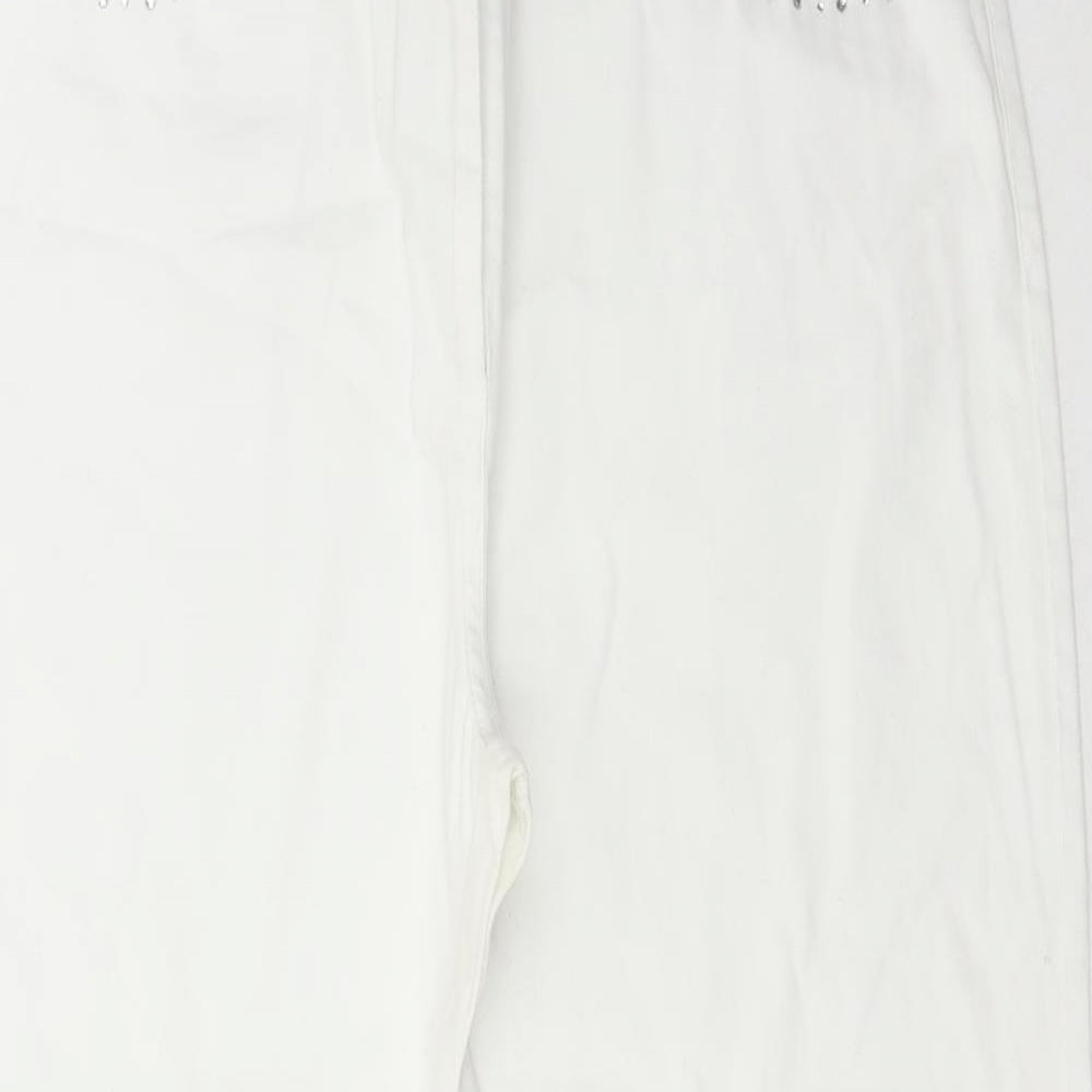 Via Veneto Womens White  Cotton Straight Jeans Size 14 L25 in Regular