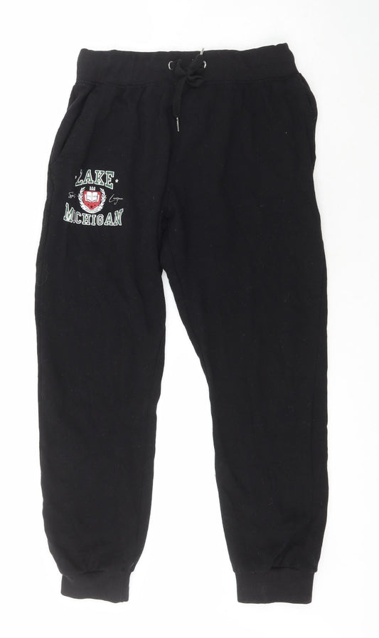 Womens UK Size M Pep&Co Regular Fit Jogger Black Trousers