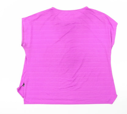 Dunnes  Womens Purple  Polyester Basic T-Shirt Size XL Crew Neck