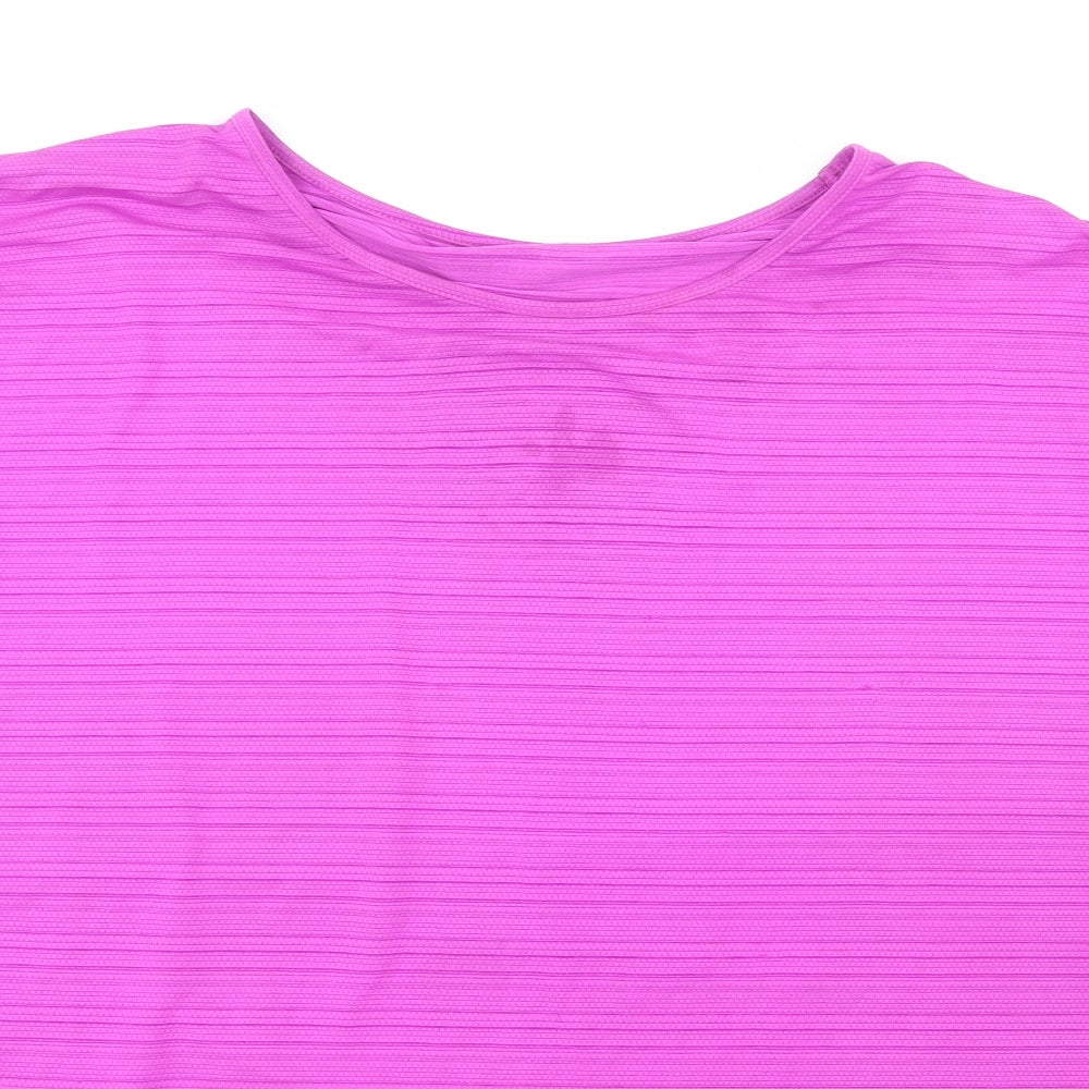Dunnes  Womens Purple  Polyester Basic T-Shirt Size XL Crew Neck