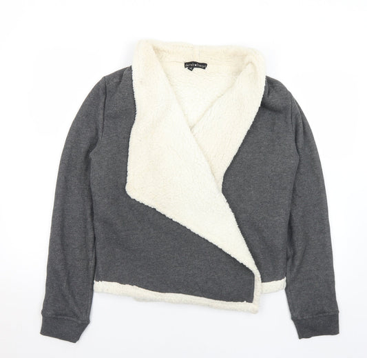 Womens UK Size M Derek Heart Grey Cardigan Jumper