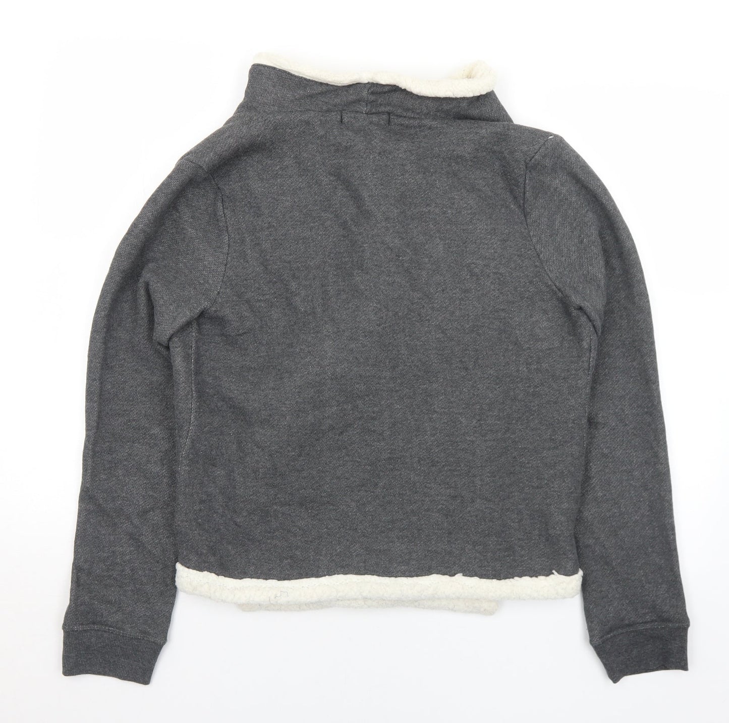 Womens UK Size M Derek Heart Grey Cardigan Jumper