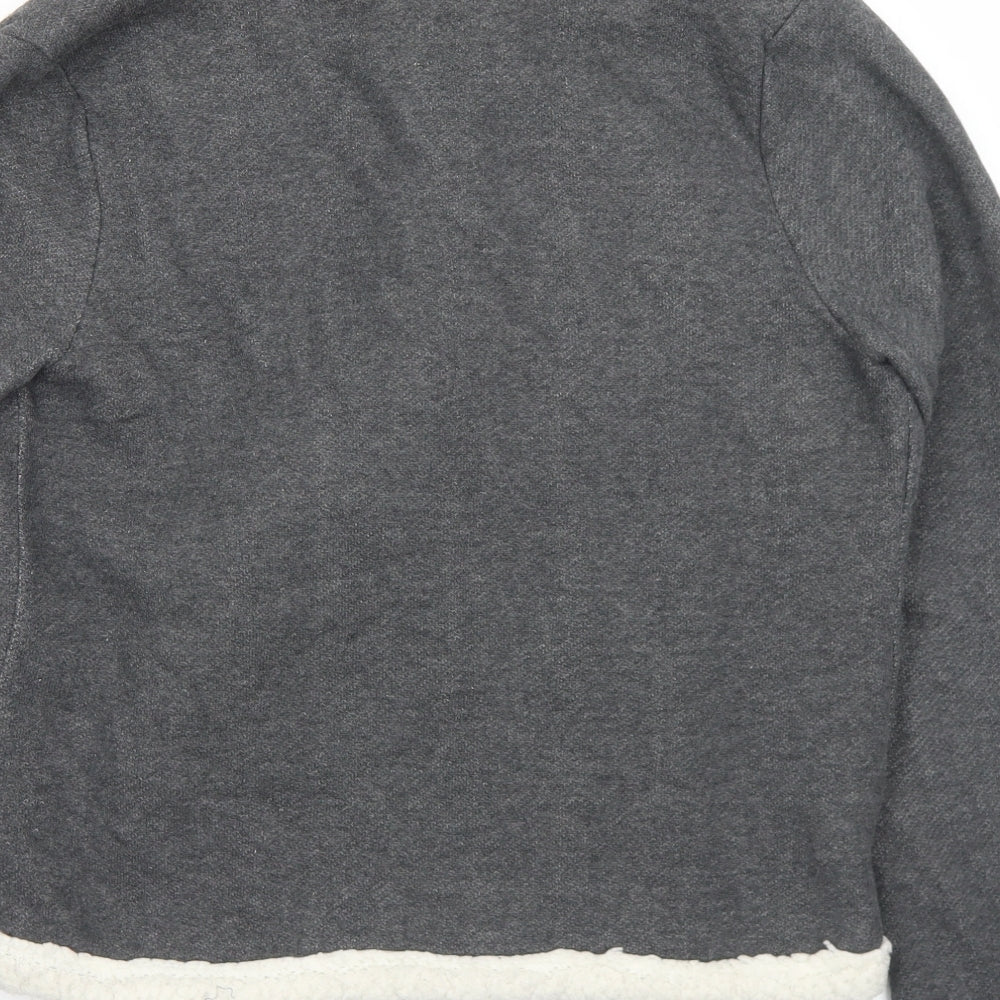 Womens UK Size M Derek Heart Grey Cardigan Jumper