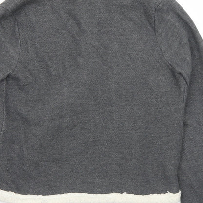 Womens UK Size M Derek Heart Grey Cardigan Jumper
