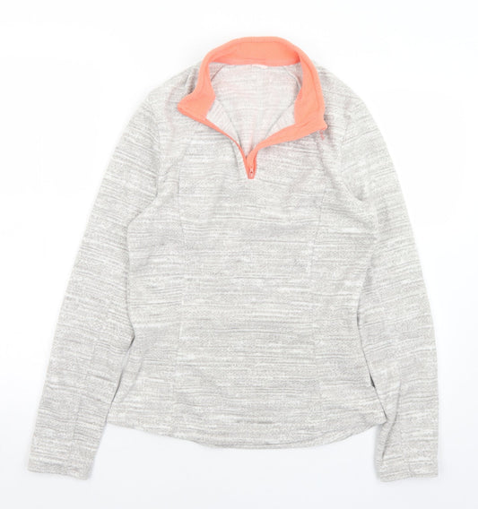 Quechua Womens Grey Collared  Polyester Pullover Jumper Size S