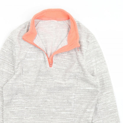 Quechua Womens Grey Collared  Polyester Pullover Jumper Size S