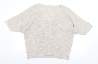 Womens UK Size M Preworn Beige Pullover Jumper