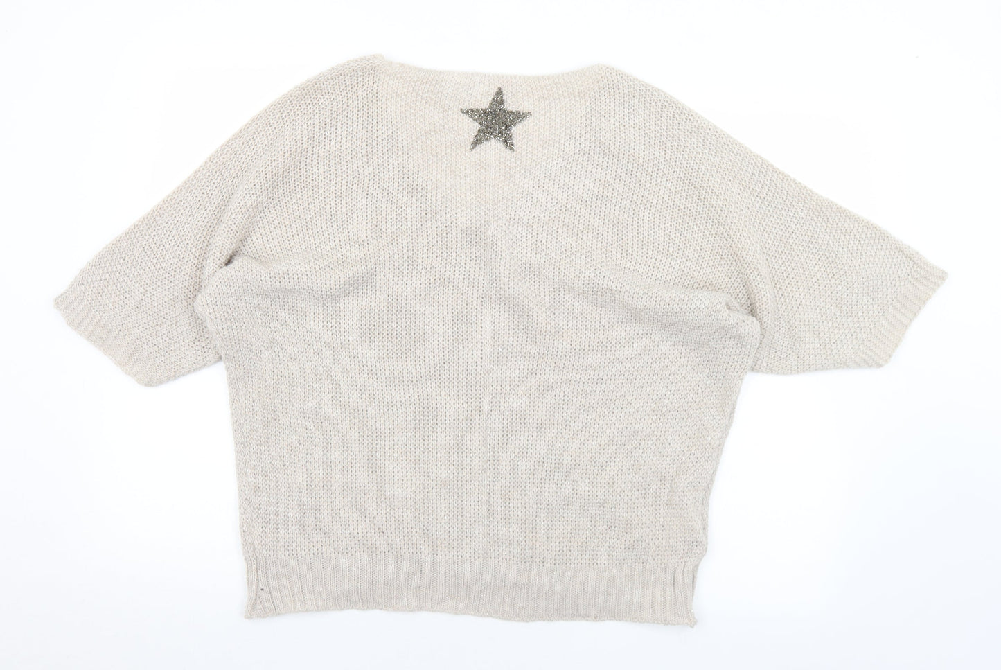 Womens UK Size M Preworn Beige Pullover Jumper
