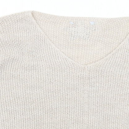 Womens UK Size M Preworn Beige Pullover Jumper