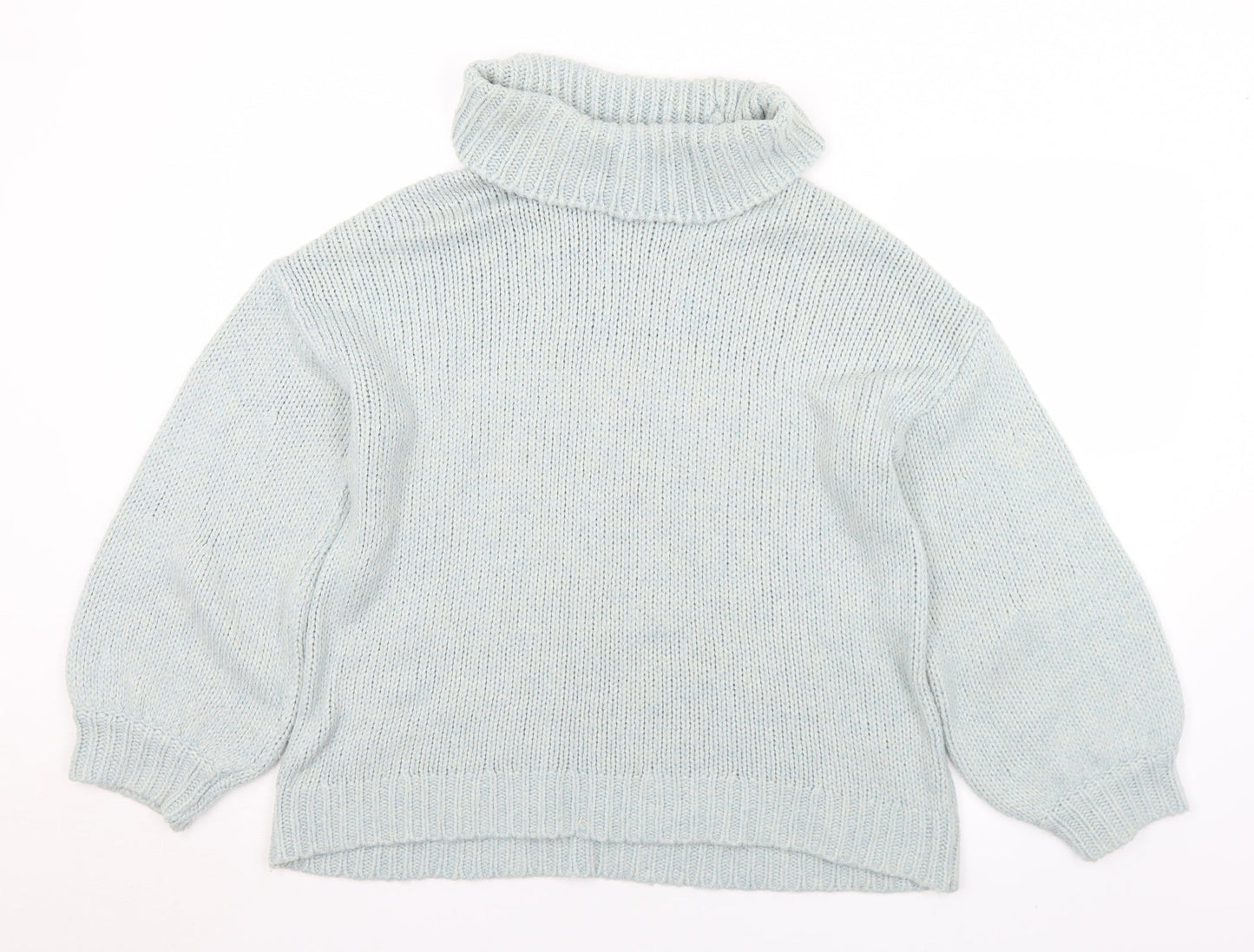 TU Womens Blue Roll Neck  Acrylic Pullover Jumper Size 14