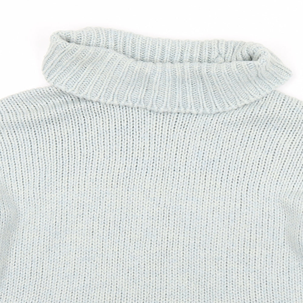 TU Womens Blue Roll Neck  Acrylic Pullover Jumper Size 14