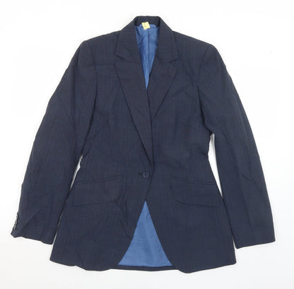 NEXT Womens Grey Pinstripe Wool Jacket Suit Jacket Size 10