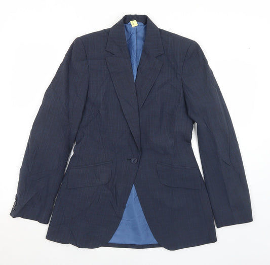 NEXT Womens Grey Pinstripe Wool Jacket Suit Jacket Size 10