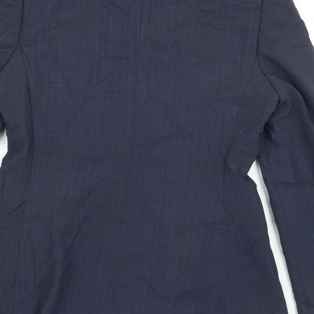 NEXT Womens Grey Pinstripe Wool Jacket Suit Jacket Size 10