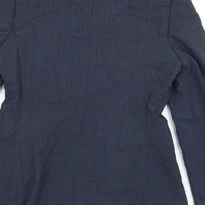 NEXT Womens Grey Pinstripe Wool Jacket Suit Jacket Size 10