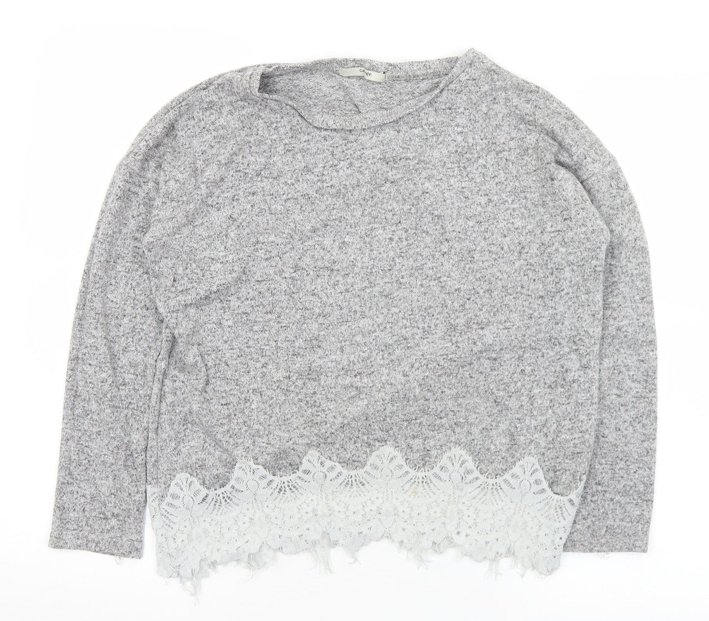 George Womens Grey Round Neck  Viscose Pullover Jumper Size 10