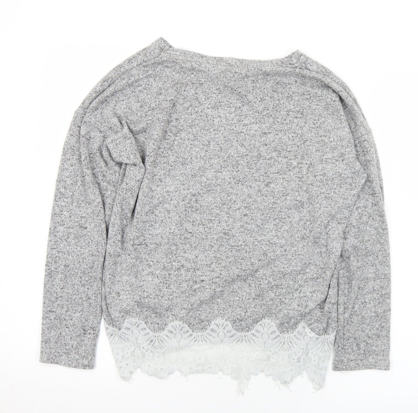 George Womens Grey Round Neck  Viscose Pullover Jumper Size 10