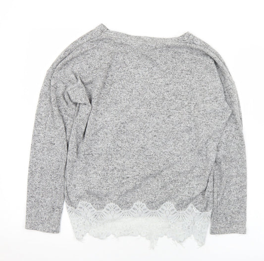 George Womens Grey Round Neck  Viscose Pullover Jumper Size 10