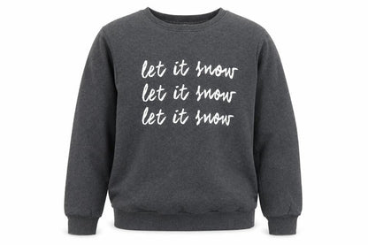 Adolescent Mens Grey  Polyester Pullover Sweatshirt Size M   - Let it snow