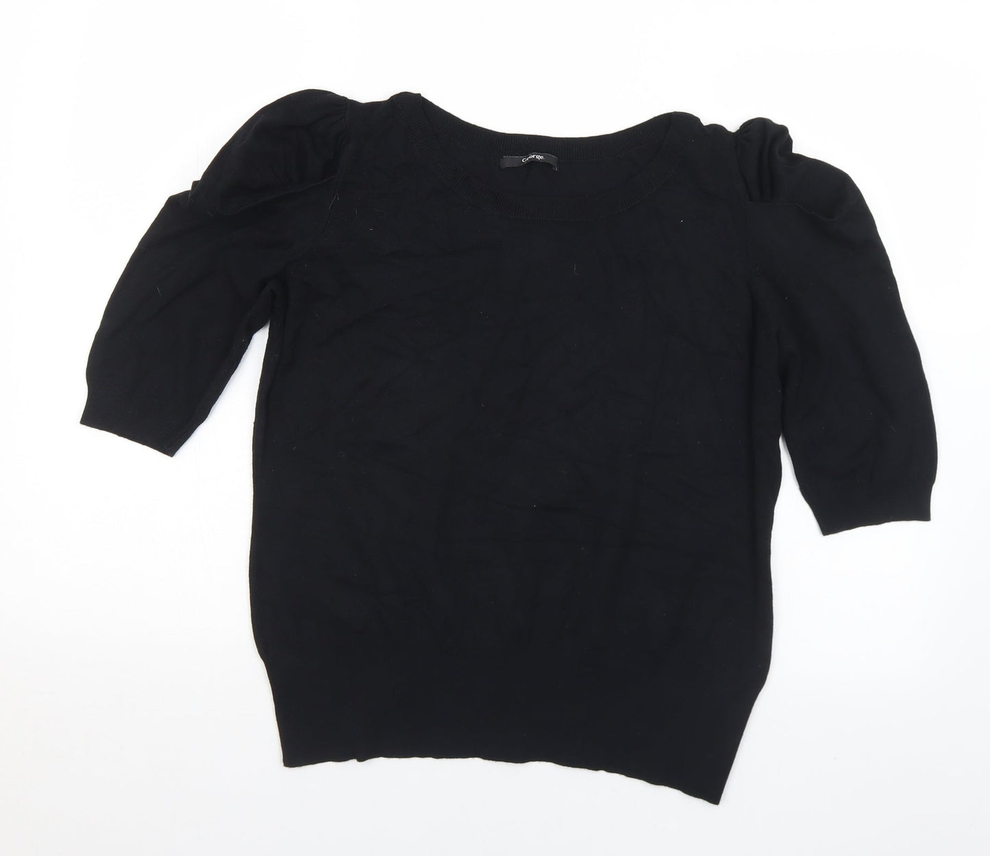 George Womens Black Round Neck  Viscose Pullover Jumper Size 18