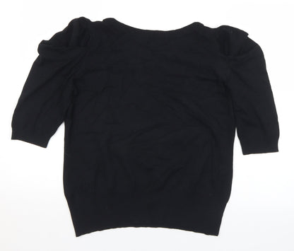 George Womens Black Round Neck  Viscose Pullover Jumper Size 18
