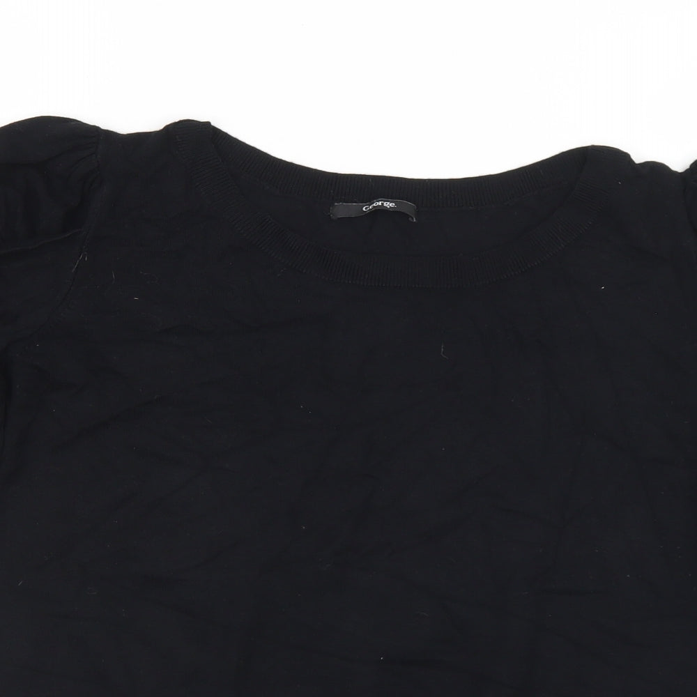 George Womens Black Round Neck  Viscose Pullover Jumper Size 18