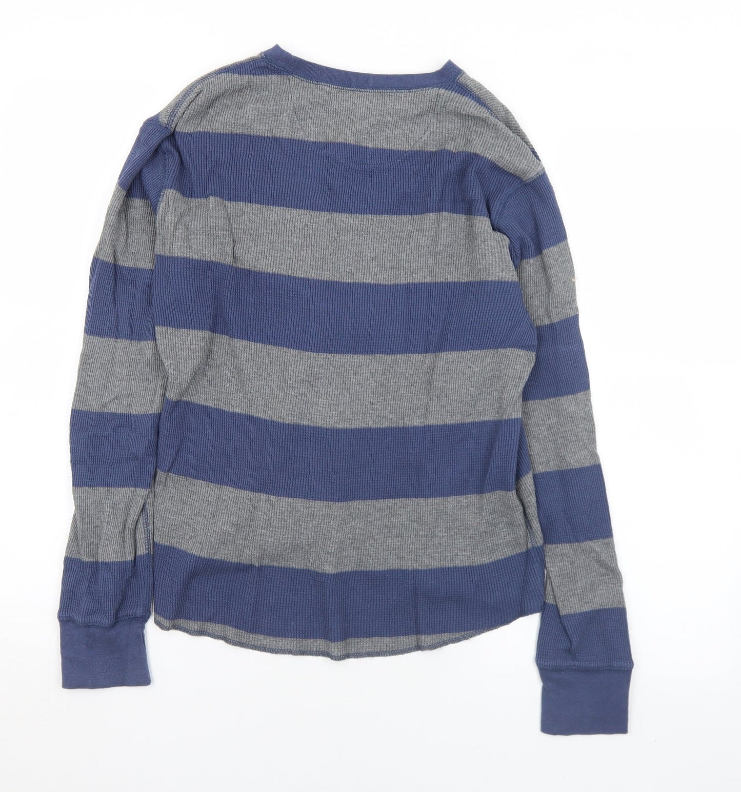 Gap Mens Grey Crew Neck Striped Cotton Pullover Jumper Size S