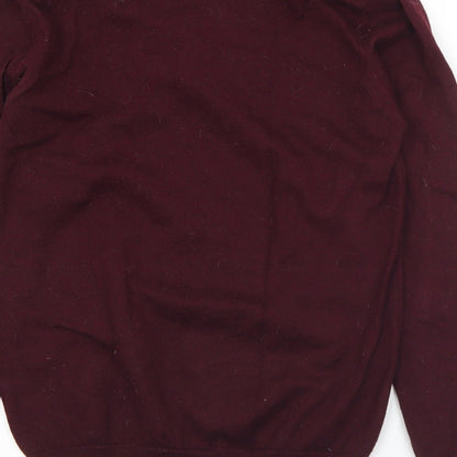 River Island Mens Purple V-Neck  Wool Pullover Jumper Size S