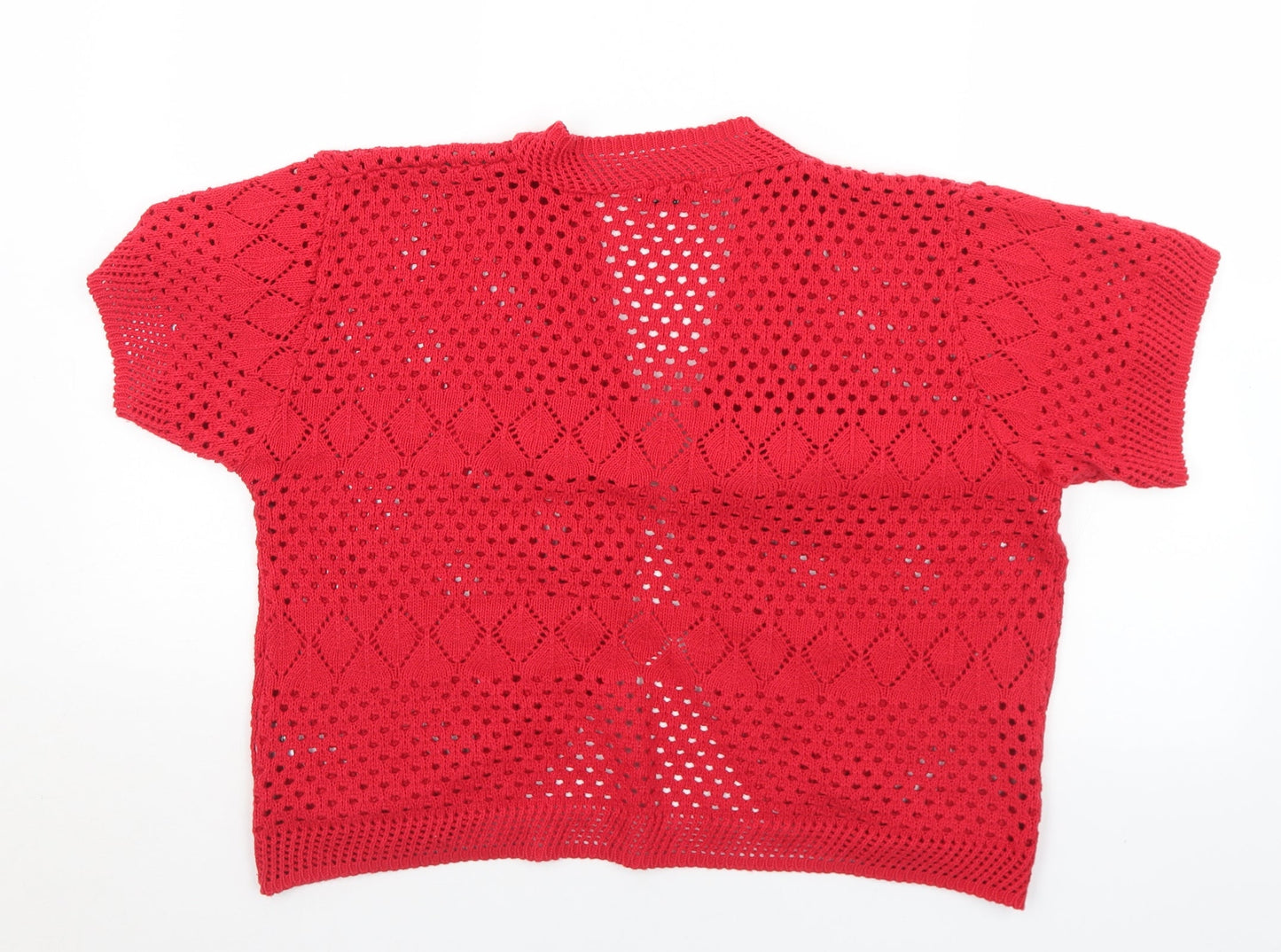 Womens UK Size M CHIC Red Cardigan Jumper