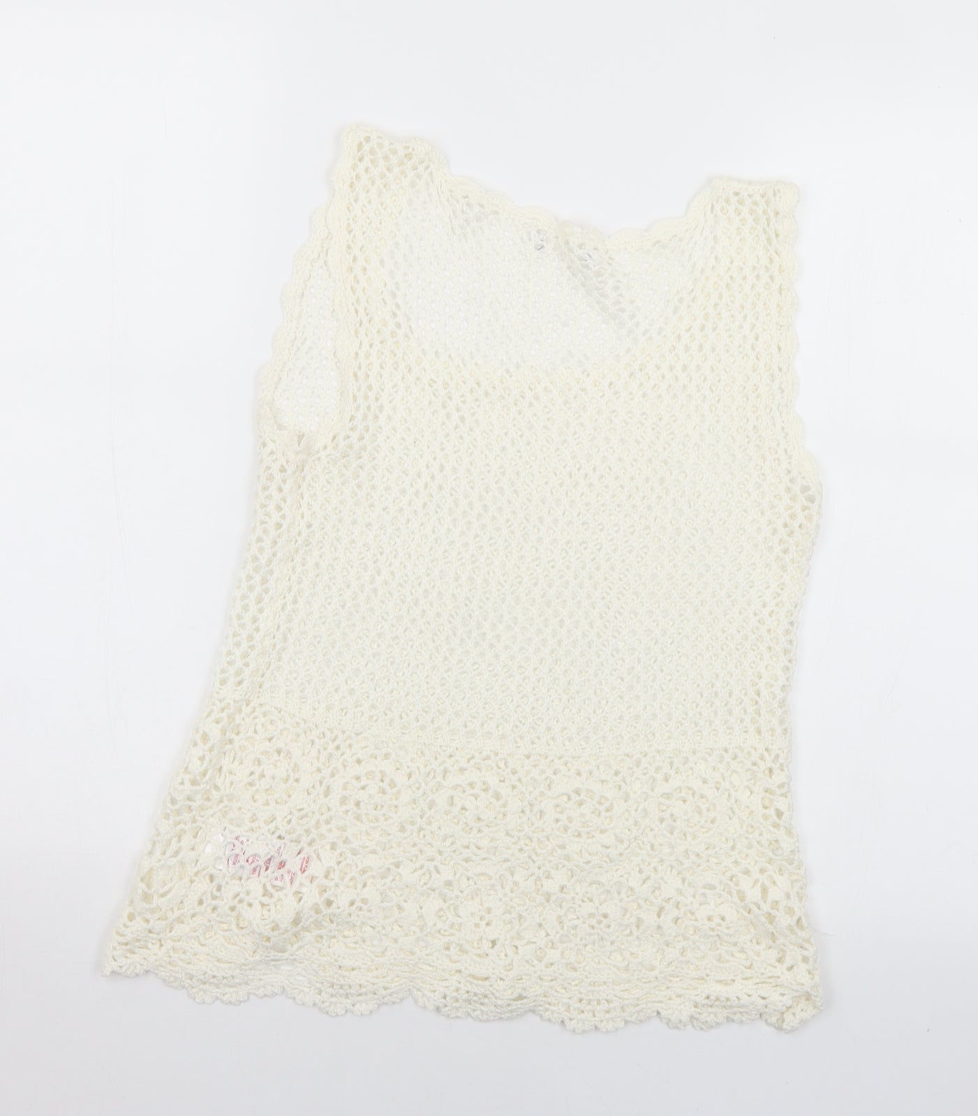 Womens UK Size 12 Peacocks White Vest Jumper