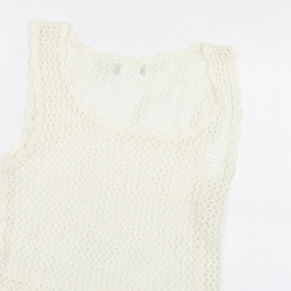 Womens UK Size 12 Peacocks White Vest Jumper