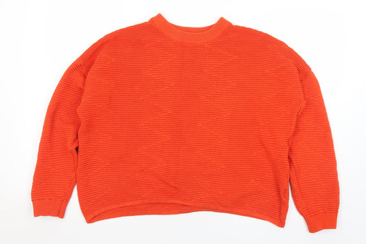 Womens UK Size S Divided Orange Pullover Jumper