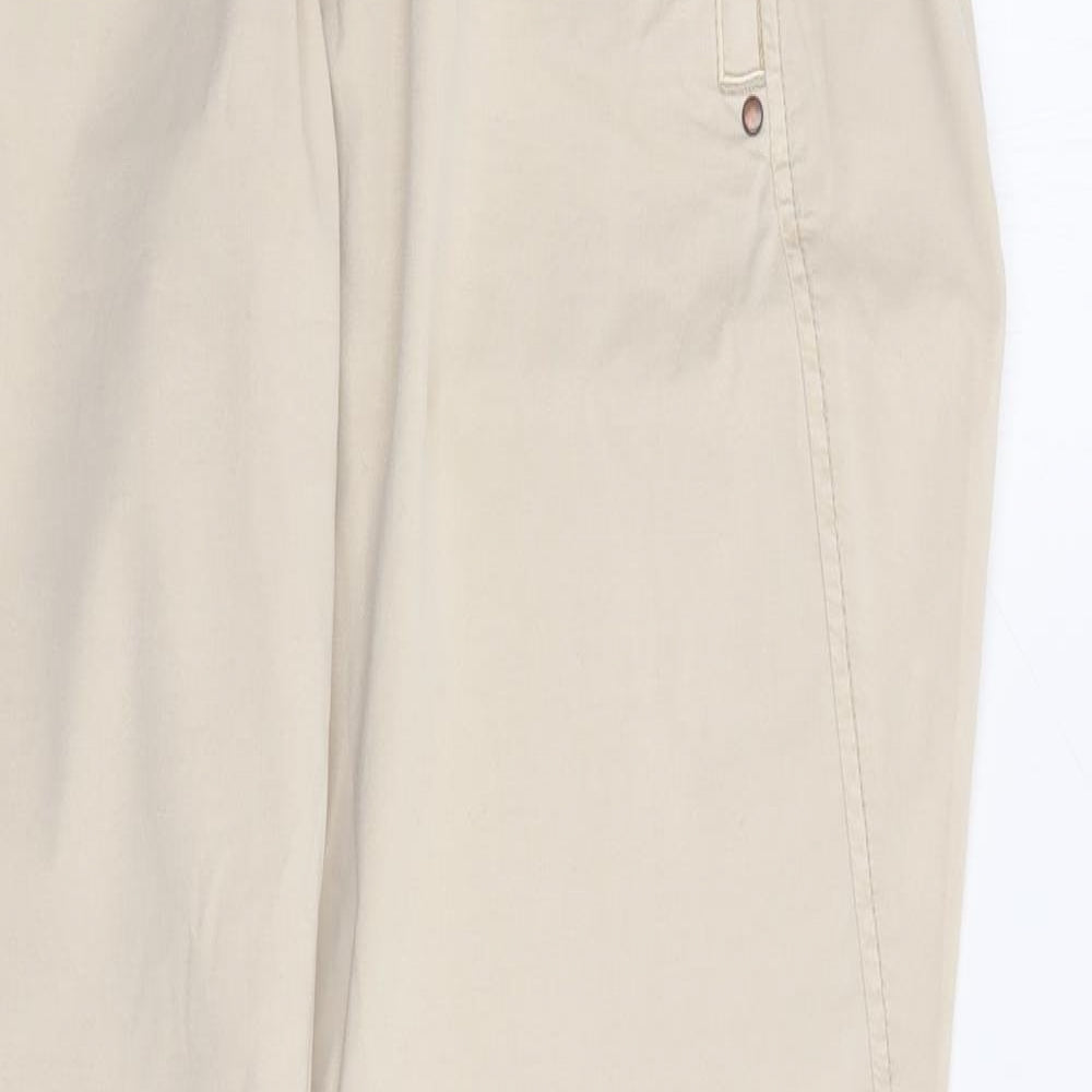 I Say  Womens Beige  Cotton Chino Trousers Size 38 L31 in Regular Zip