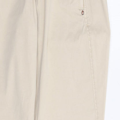 I Say  Womens Beige  Cotton Chino Trousers Size 38 L31 in Regular Zip