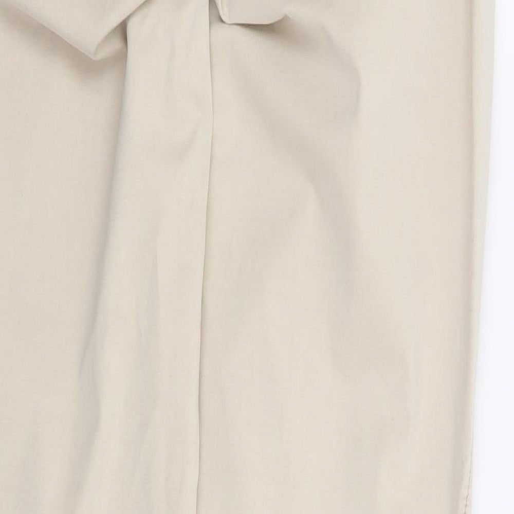 I Say  Womens Beige  Cotton Chino Trousers Size 38 L31 in Regular Zip