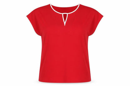 ESPRIT Womens Red  Polyester Jersey T-Shirt Size M Crew Neck