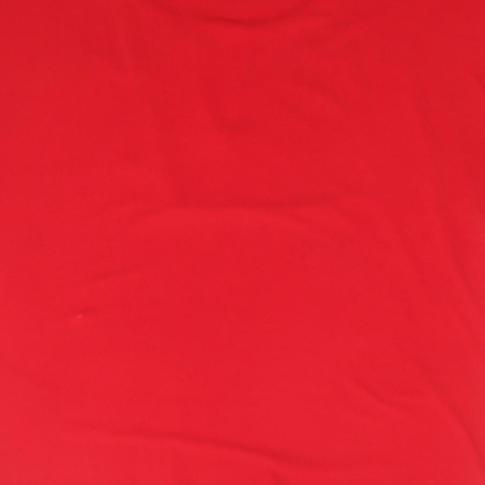 ESpirit Womens Red  Polyester Jersey T-Shirt Size M Crew Neck