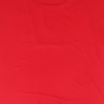 ESpirit Womens Red  Polyester Jersey T-Shirt Size M Crew Neck