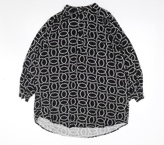 Womens UK Size M H&M Black Jersey Blouse
