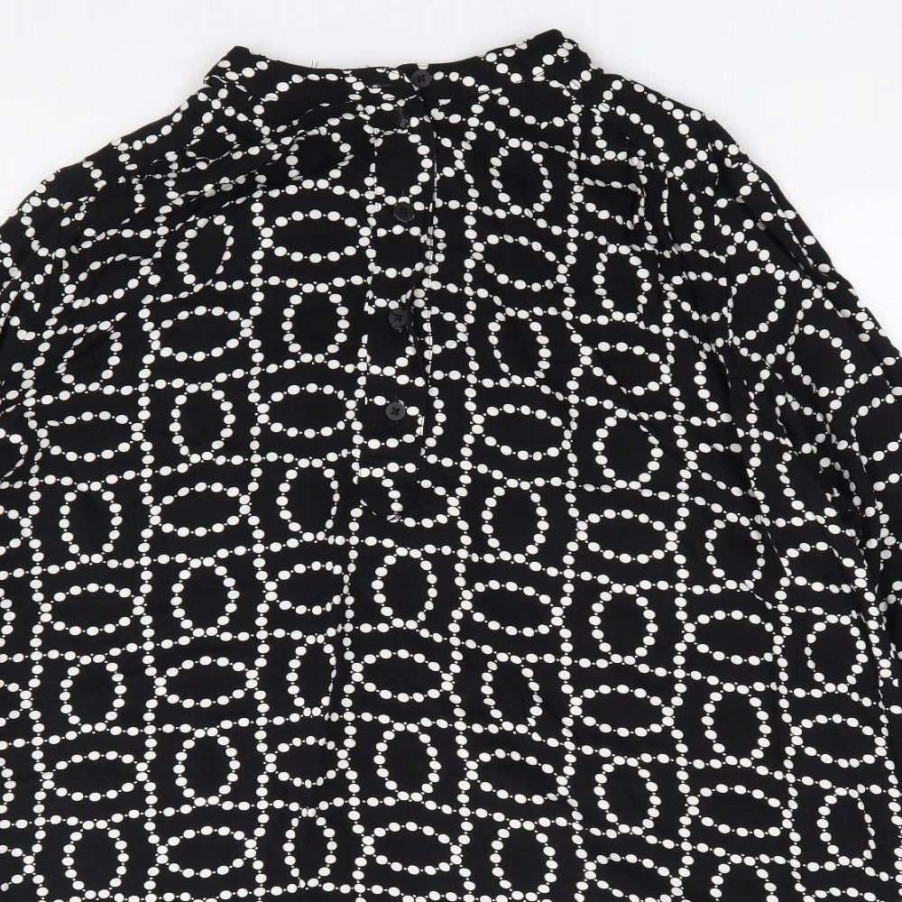 Womens UK Size M H&M Black Jersey Blouse