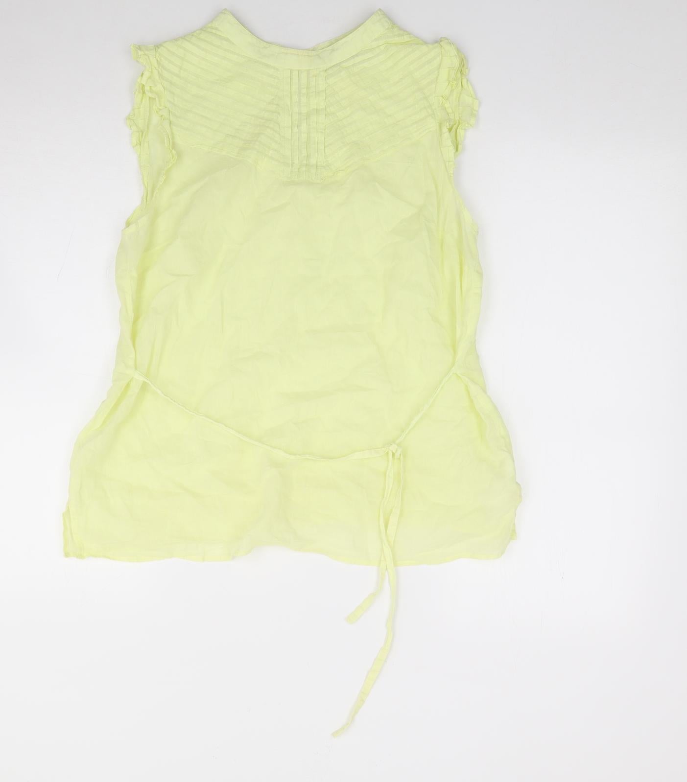 Womens UK Size 12 Oasis Yellow Jersey Blouse