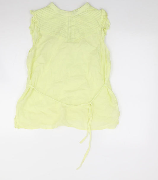 Womens UK Size 12 Oasis Yellow Jersey Blouse