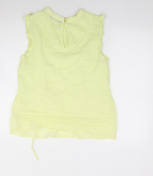 Womens UK Size 12 Oasis Yellow Jersey Blouse