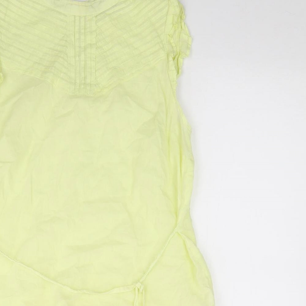 Womens UK Size 12 Oasis Yellow Jersey Blouse