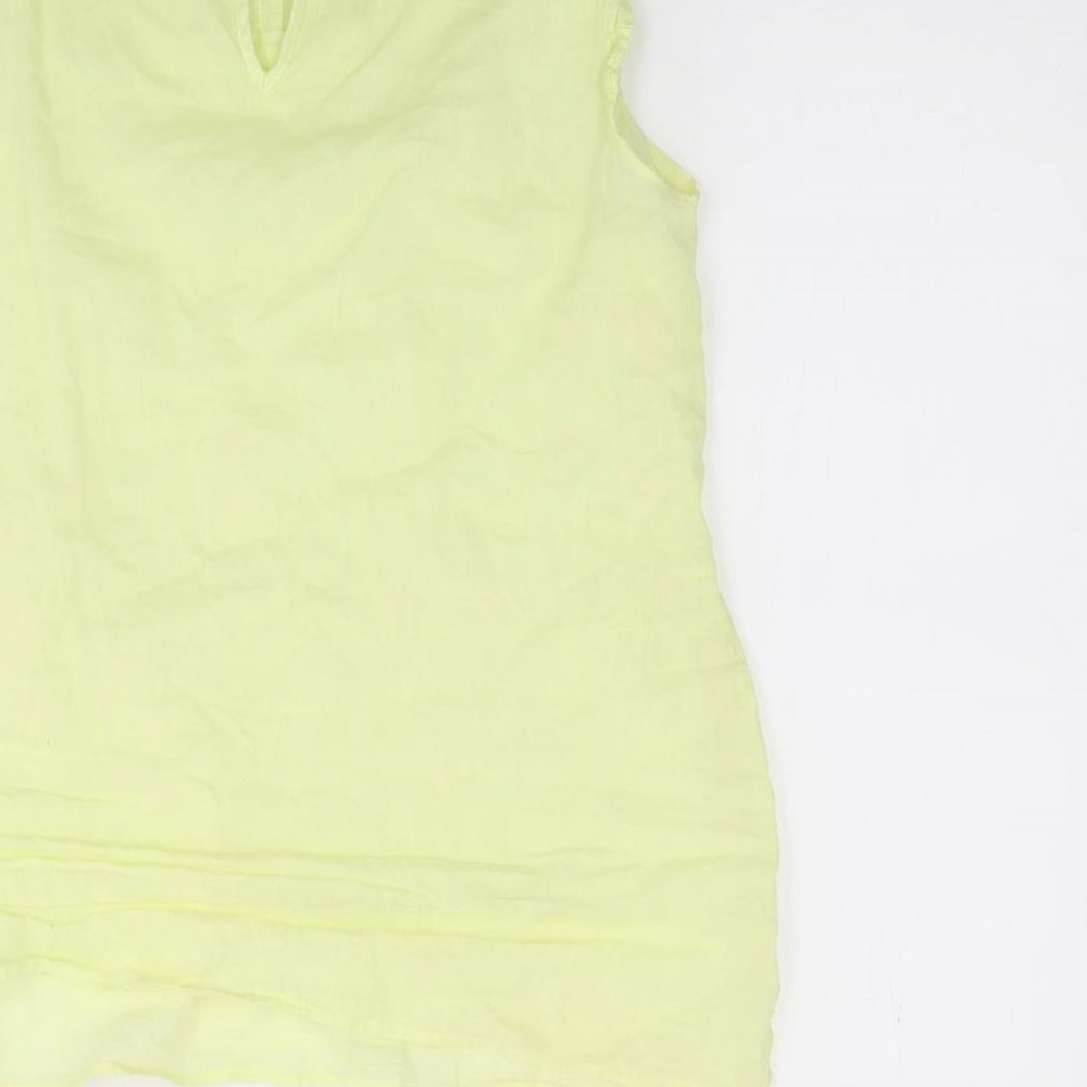Womens UK Size 12 Oasis Yellow Jersey Blouse