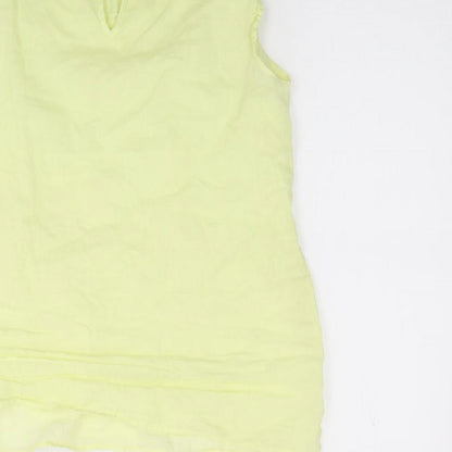 Womens UK Size 12 Oasis Yellow Jersey Blouse