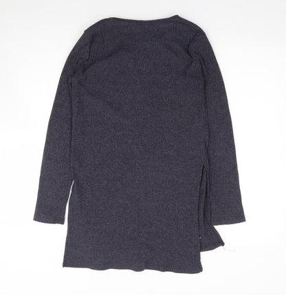 Primark Womens Blue  Polyester Jersey T-Shirt Size 10 Round Neck - Ribbed