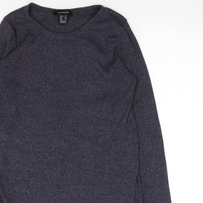 Primark Womens Blue  Polyester Jersey T-Shirt Size 10 Round Neck - Ribbed