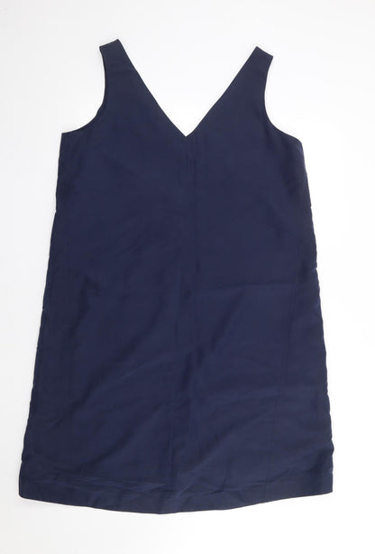 Marks and Spencer Womens Blue  Polyester Shift  Size 14  V-Neck Pullover